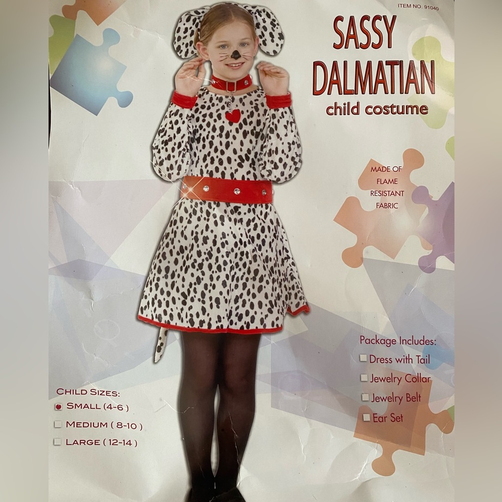 Cute Dalmatian 🐾 Halloween costume & accessories  Girl 4-6 y